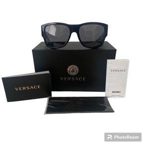 Versace 4275 GB1/81 Men’s Black Polarized Medusa Sunglasses